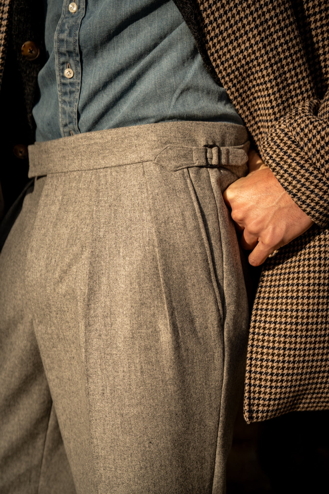 Aleks Light Grey Wool Flannel Trousers – Kit Blake