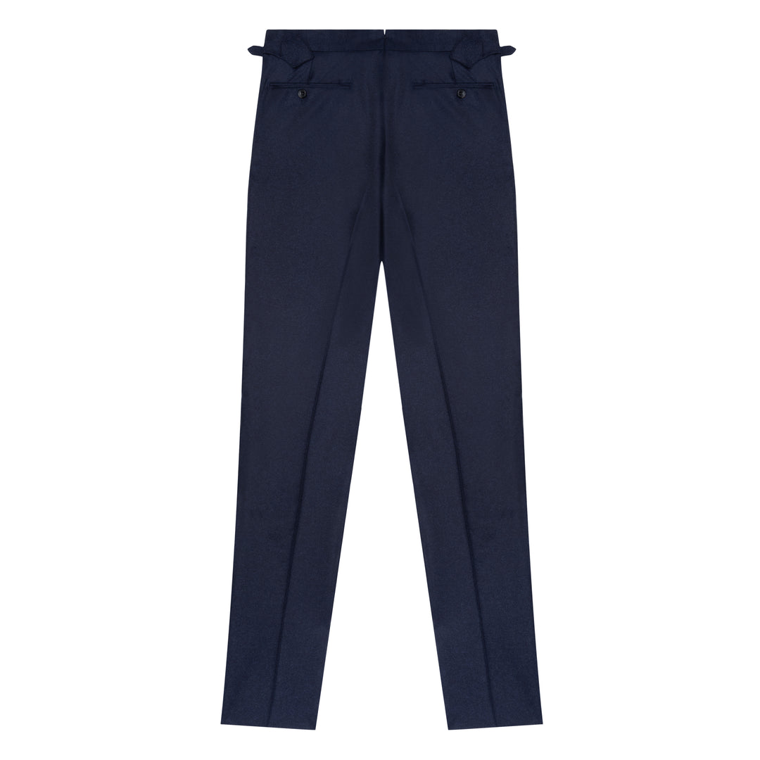 Delon Navy Wool Flannel Trousers