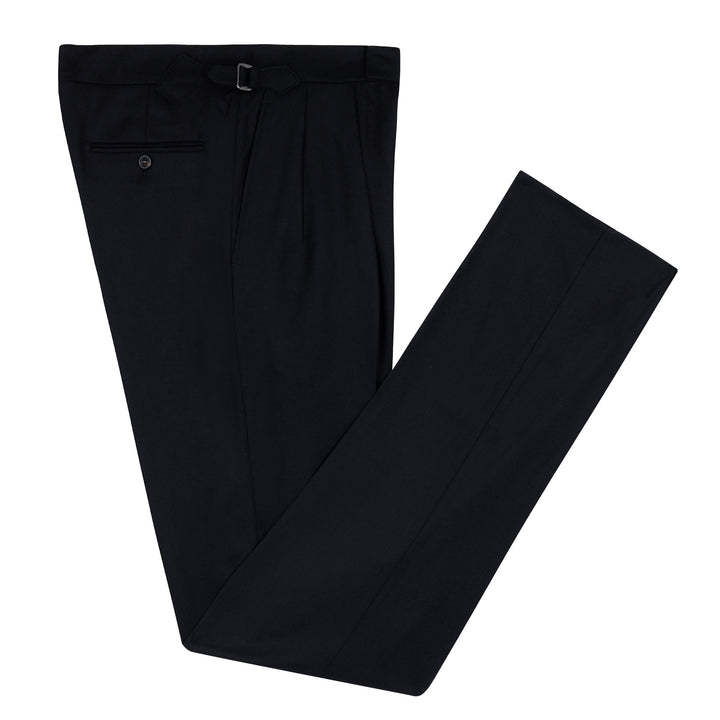 Aleks Black Wool Flannel Trousers-Kit Blake