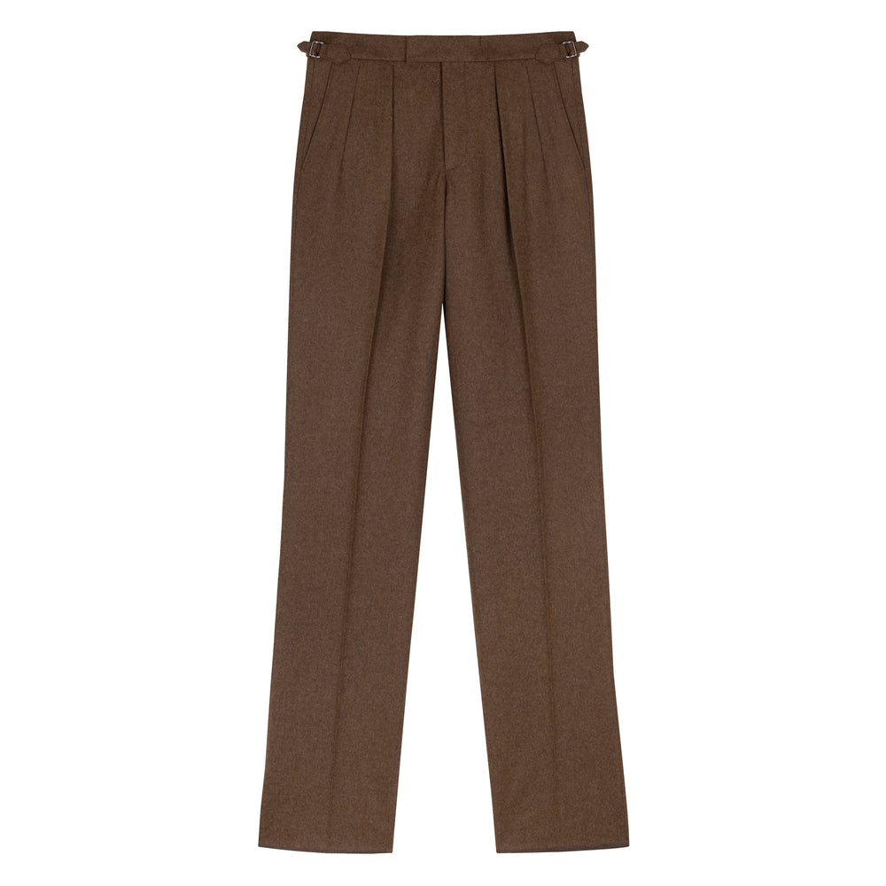 Aleks Brown Fox Brothers Wool Flannel Trousers-Kit Blake