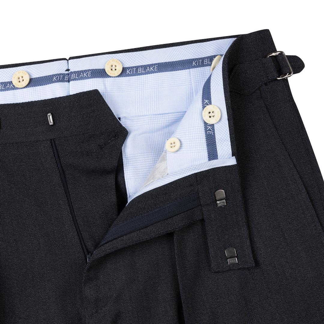 Aleks Charcoal W. Bill Whipcord Trousers-Kit Blake