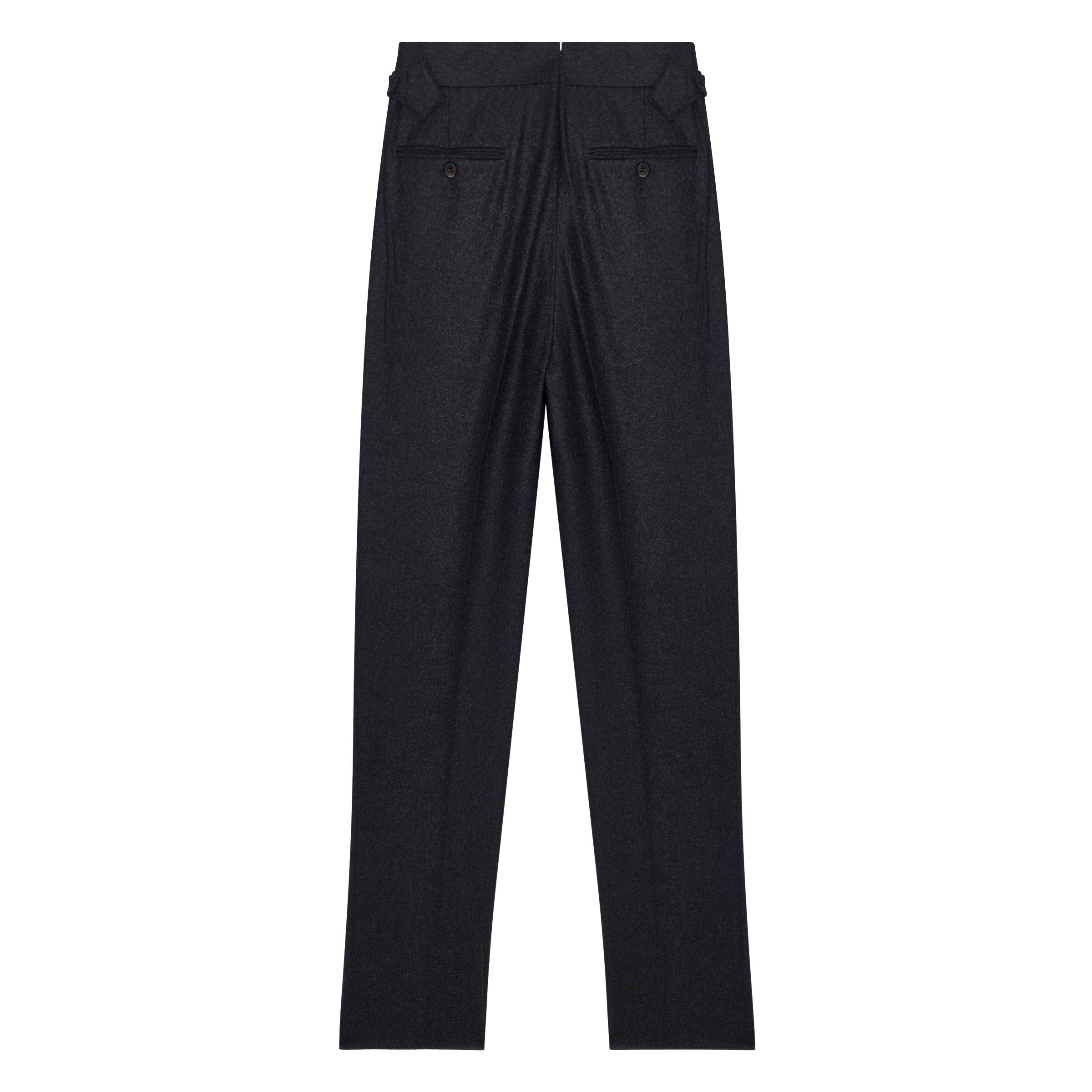 Aleks Charcoal Wool Flannel Trousers – Kit Blake