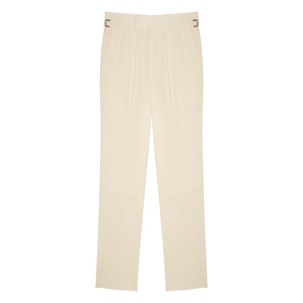 Aleks Cream Gabardine Wool Trousers-Kit Blake