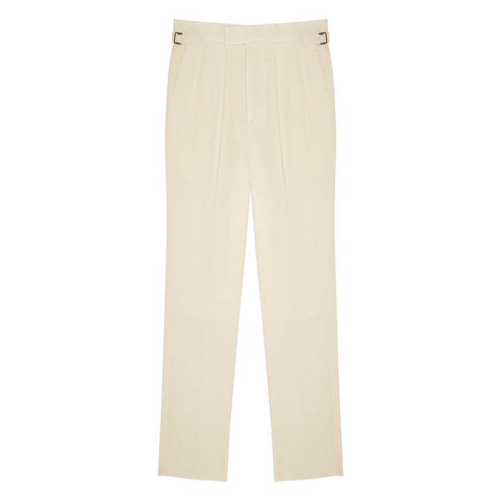 Aleks Cream Gabardine Wool Trousers-Kit Blake