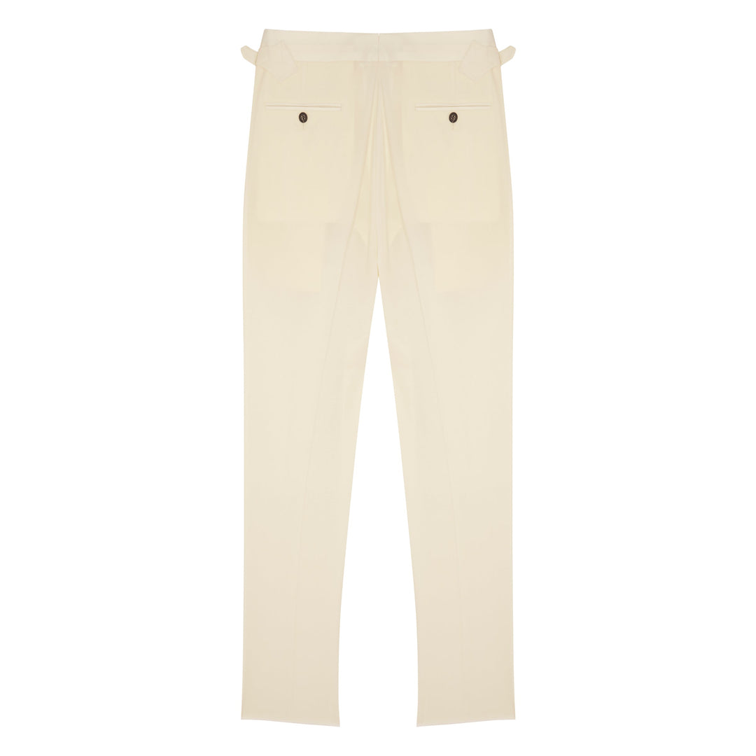 Aleks Cream Gabardine Wool Trousers-Kit Blake