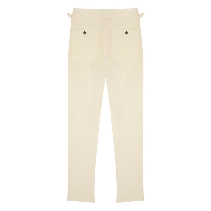 Aleks Cream Gabardine Wool Trousers-Kit Blake