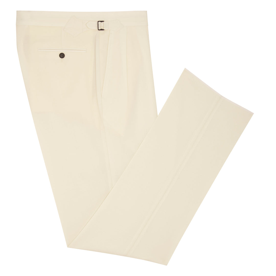 Aleks Cream Gabardine Wool Trousers-Kit Blake