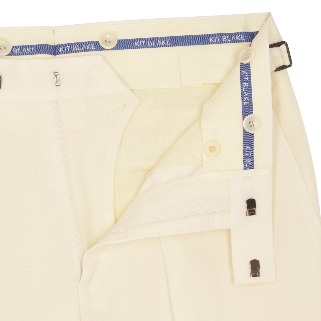 Aleks Cream Gabardine Wool Trousers-Kit Blake