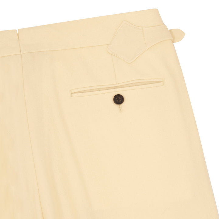 Aleks Cricket Ecru Wool Flannel Trousers-Aleks-Kit Blake