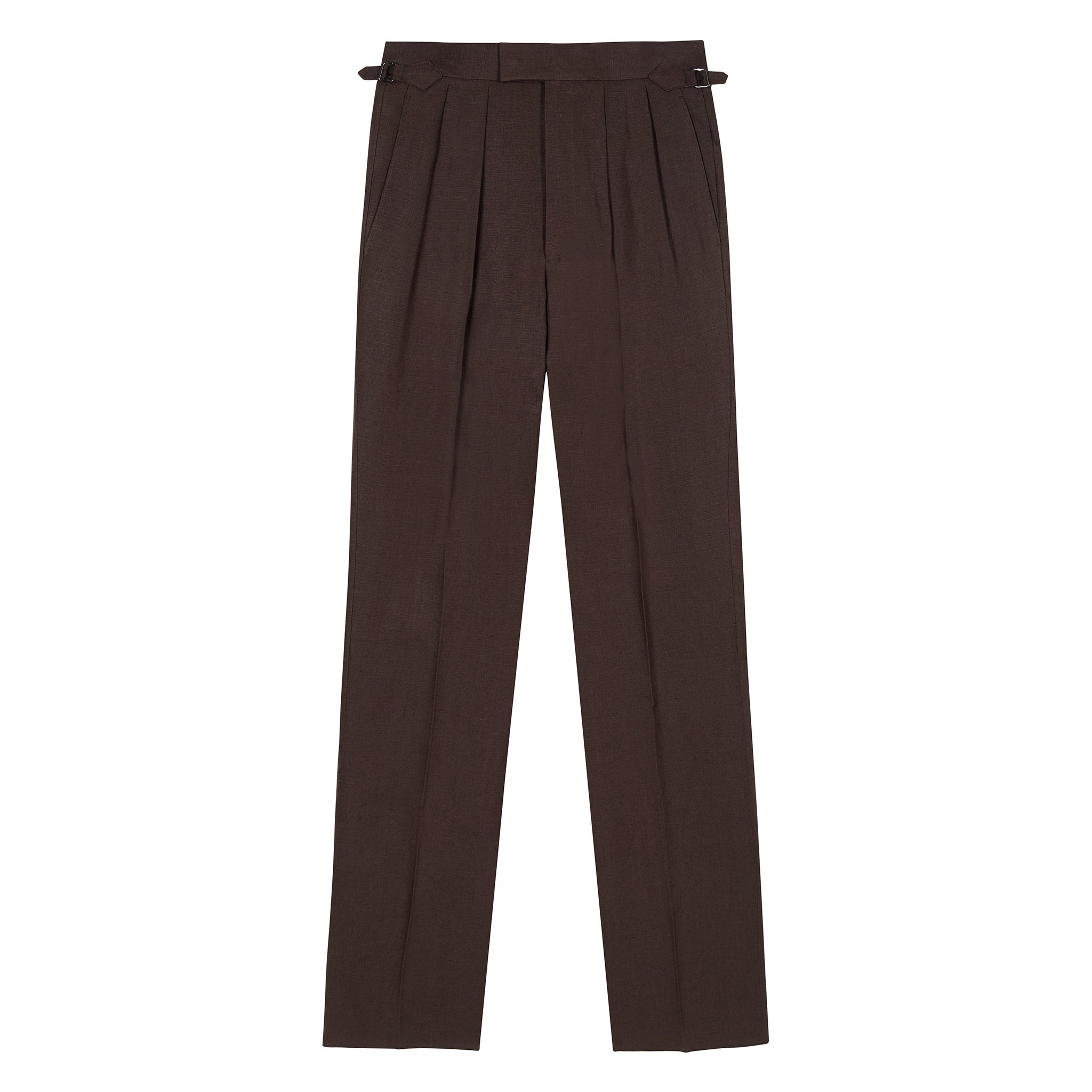 Aleks Dark Brown Linen Trousers – Kit Blake