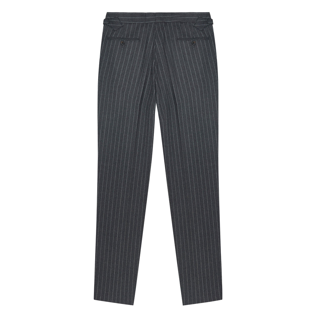 Aleks Grey Chalkstripe Wool Flannel trousers