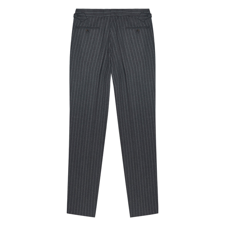 Aleks Grey Chalkstripe Wool Flannel trousers