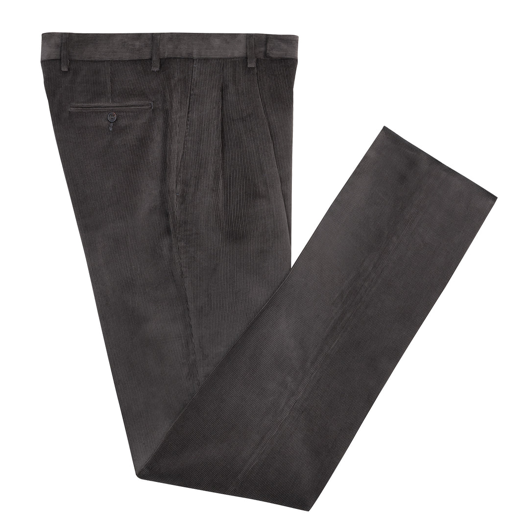 Aleks Grey Cotton Corduroy Trousers-Kit Blake