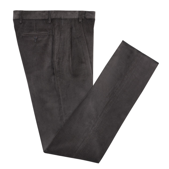 Aleks Grey Cotton Corduroy Trousers-Kit Blake