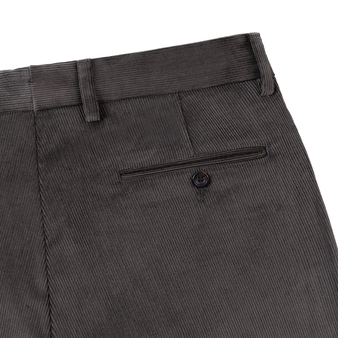 Aleks Grey Cotton Corduroy Trousers-Kit Blake
