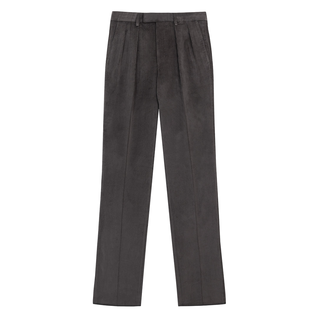 Aleks Grey Cotton Corduroy Trousers-Kit Blake
