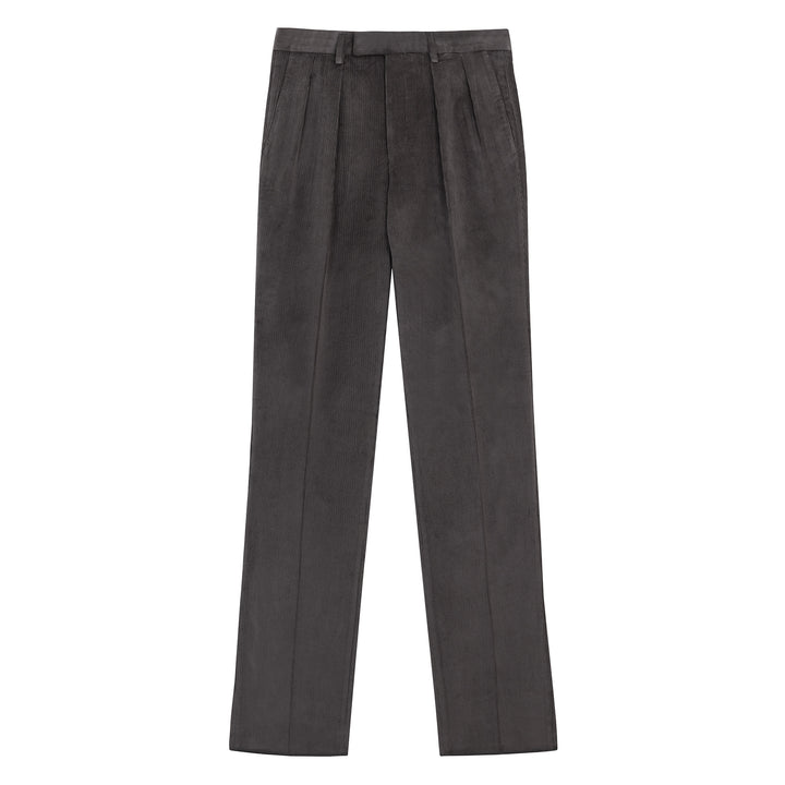 Aleks Grey Cotton Corduroy Trousers-Kit Blake