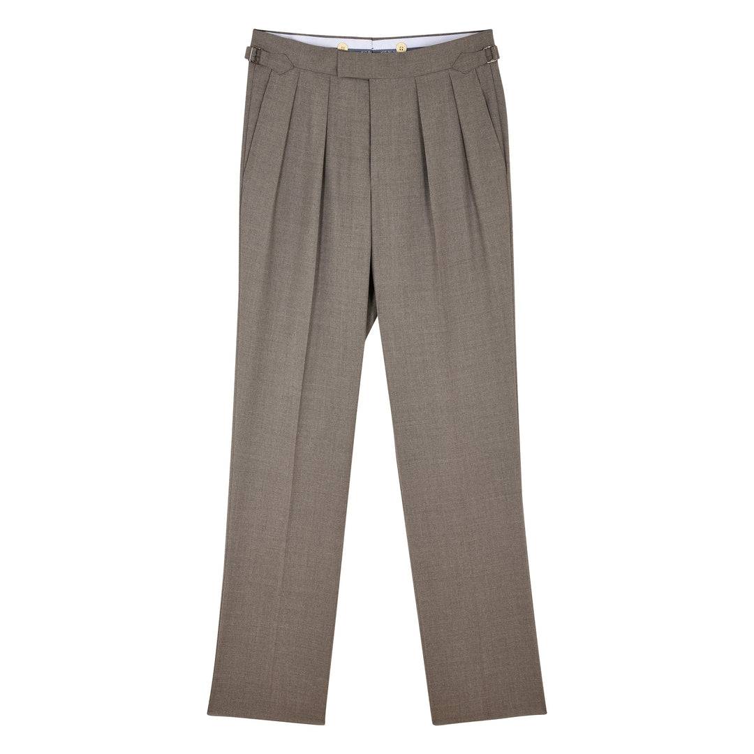 Aleks Light Grey High-Twist Tropical Wool Trousers-Aleks-Kit Blake