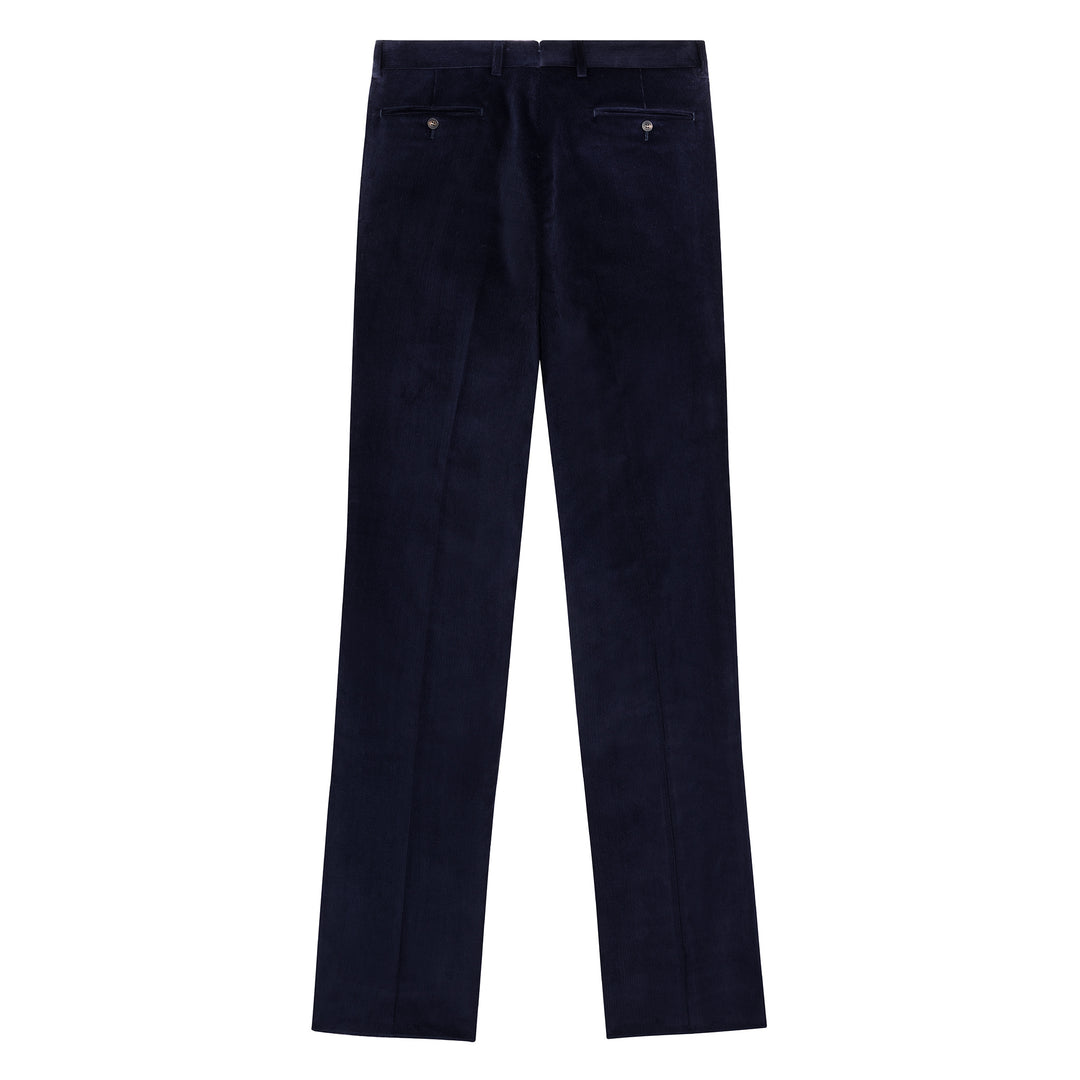 Aleks Navy Cotton Corduroy Trousers-Kit Blake