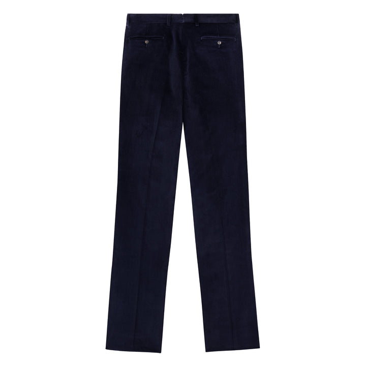 Aleks Navy Cotton Corduroy Trousers-Kit Blake