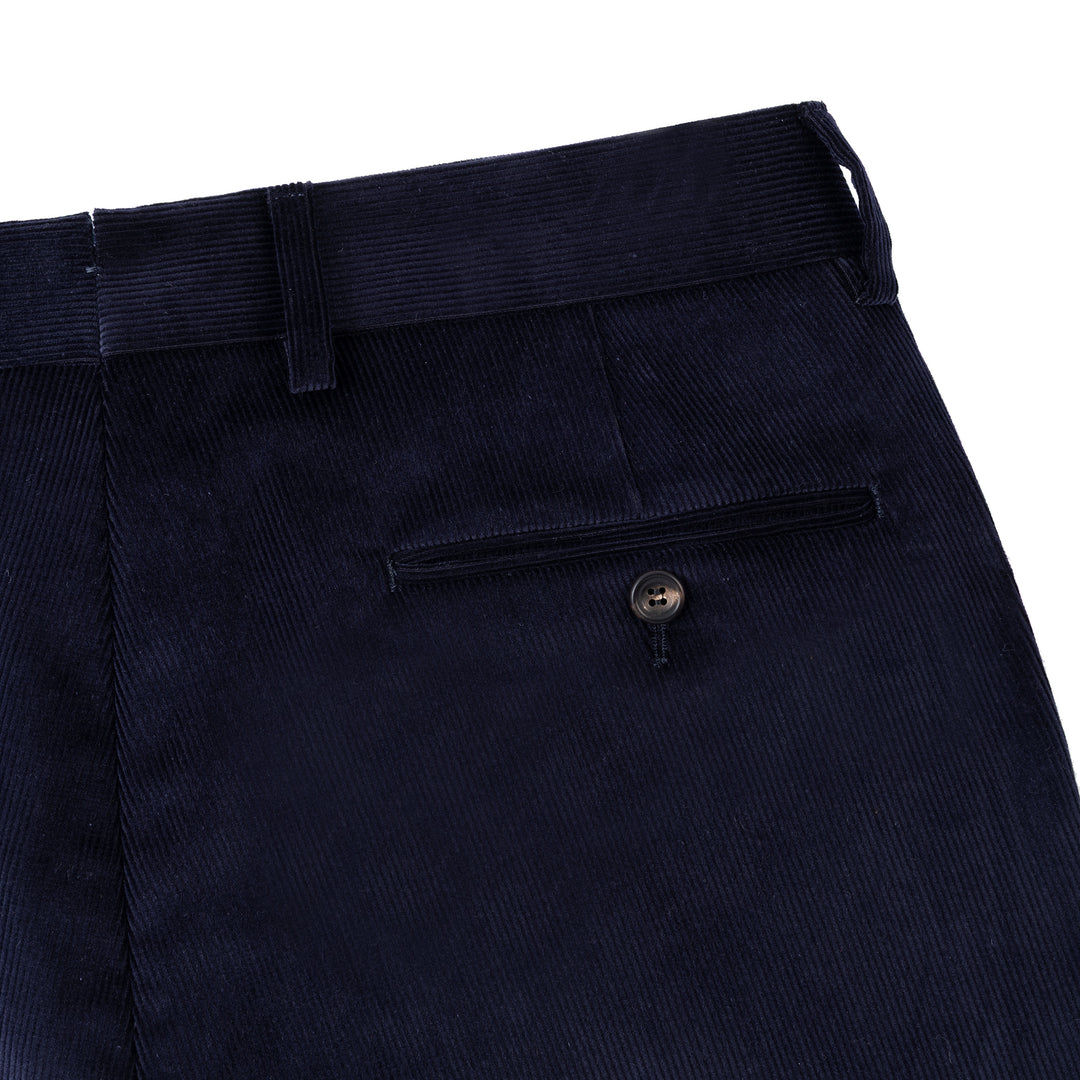 Aleks Navy Cotton Corduroy Trousers-Kit Blake