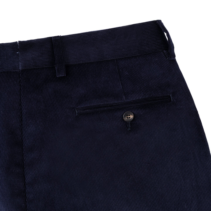 Aleks Navy Cotton Corduroy Trousers-Kit Blake