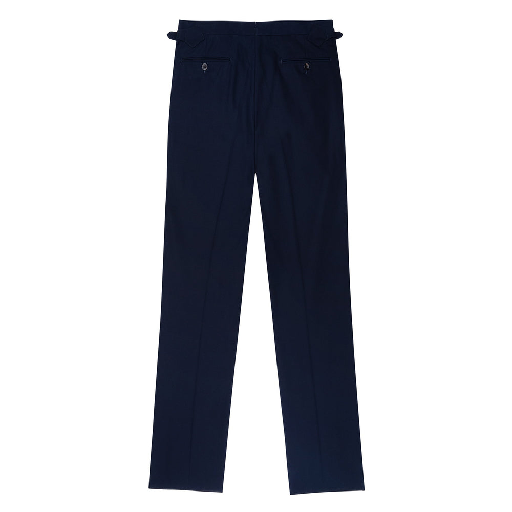 Aleks Navy Cotton Twill Trousers-Kit Blake-Savile Row Inspired