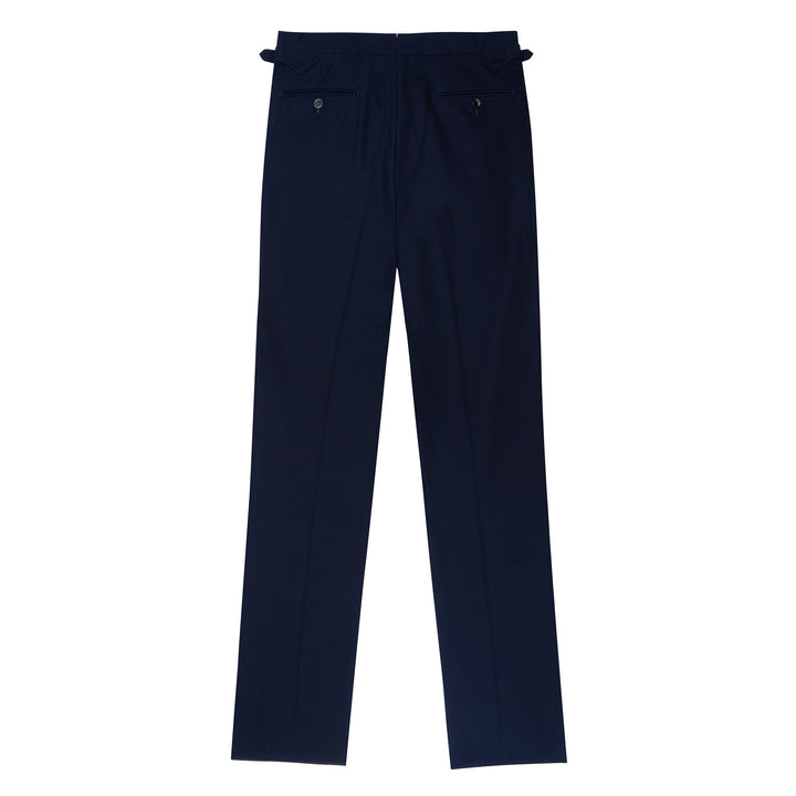 Aleks Navy Cotton Twill Trousers-Kit Blake-Savile Row Inspired