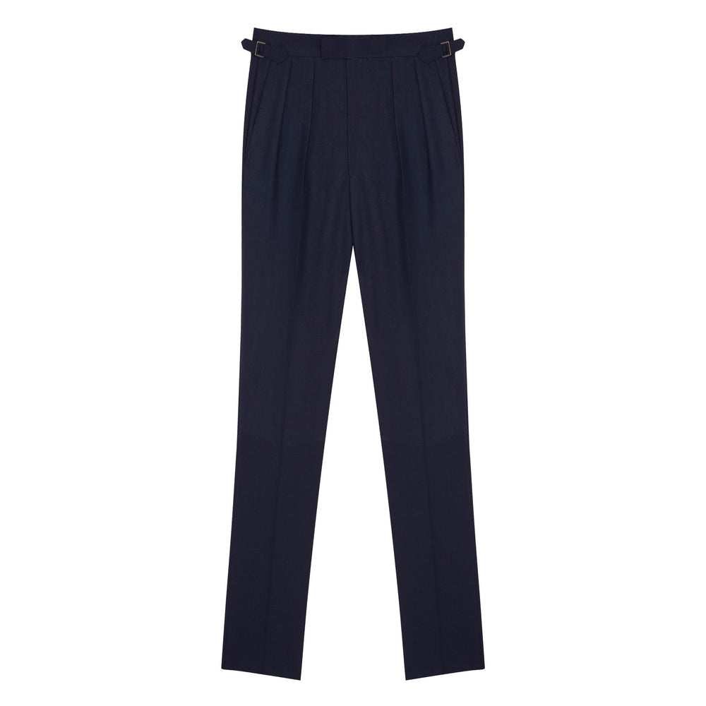 Aleks Navy Fresco Wool Trousers-Aleks-Kit Blake