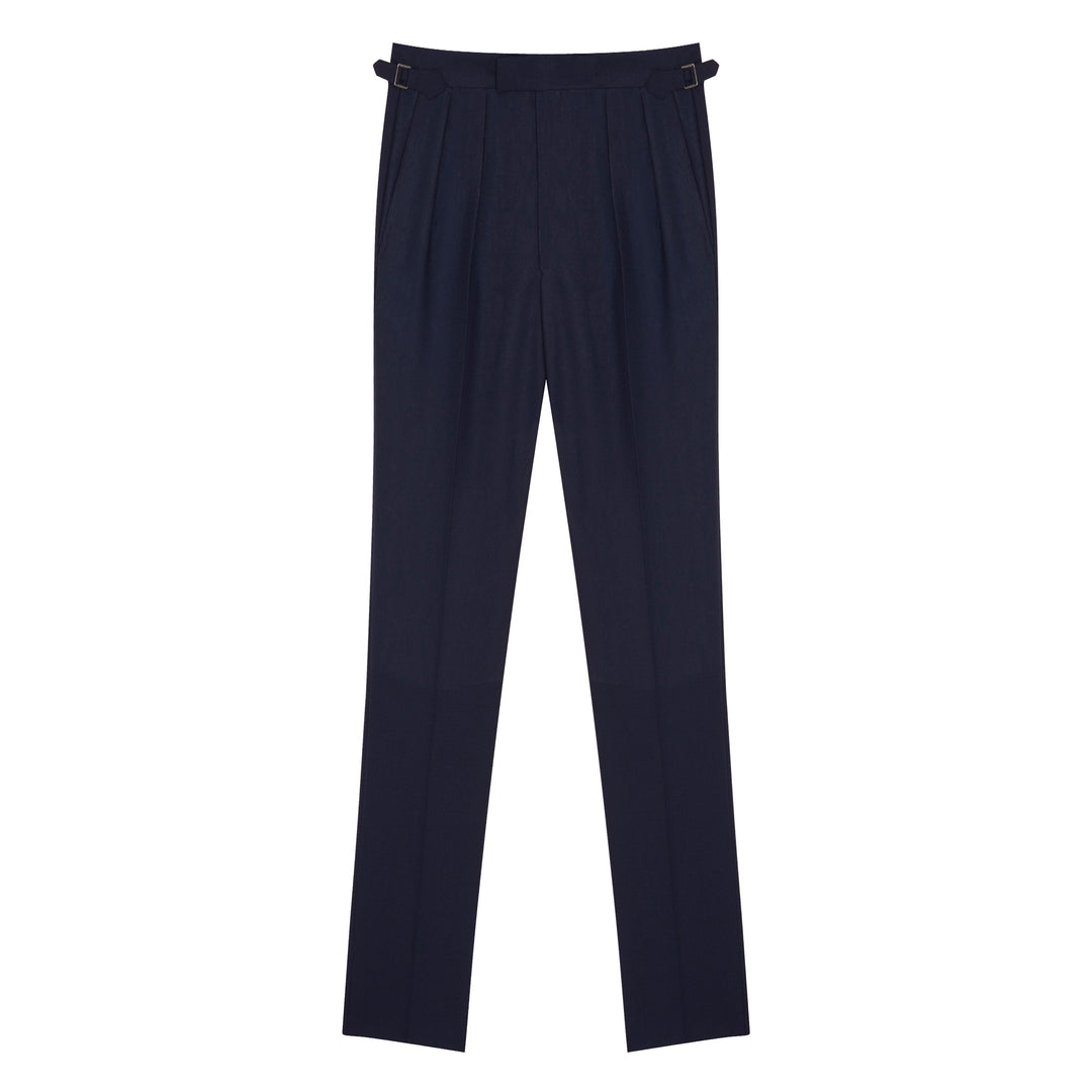 Aleks Navy Fresco Wool Trousers-Aleks-Kit Blake