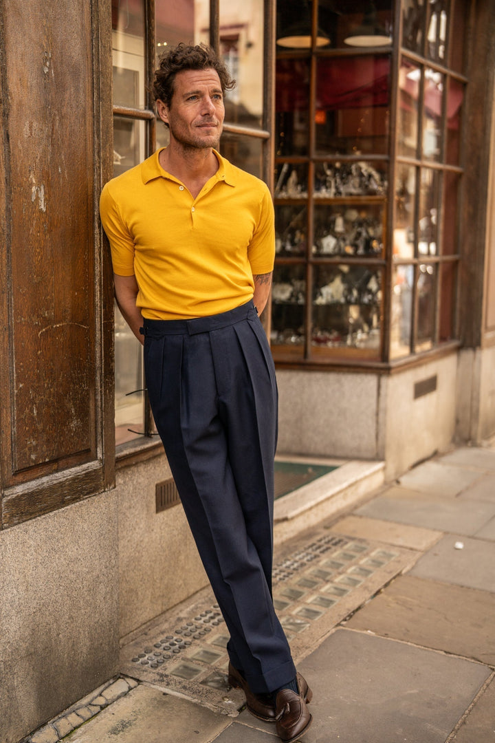 Aleks Navy Fresco Wool Trousers-Aleks-Kit Blake