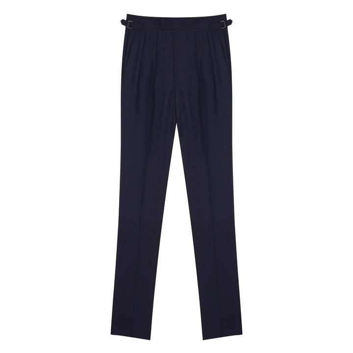 Aleks Navy Fresco Wool Trousers-Aleks-Kit Blake