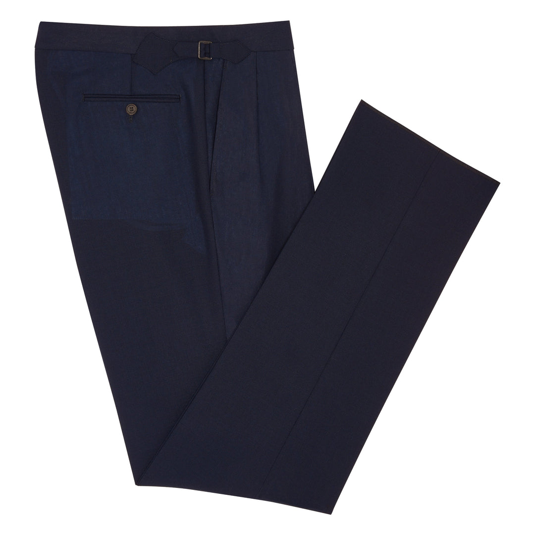 Aleks Navy Fresco Wool Trousers-Aleks-Kit Blake