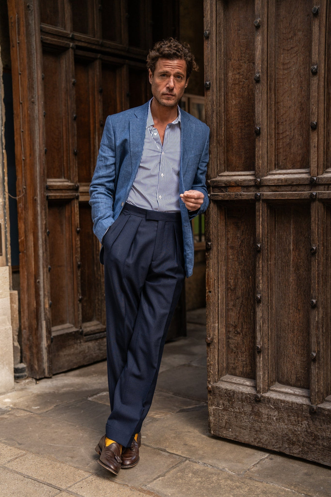 Aleks Navy Fresco Wool Trousers-Aleks-Kit Blake