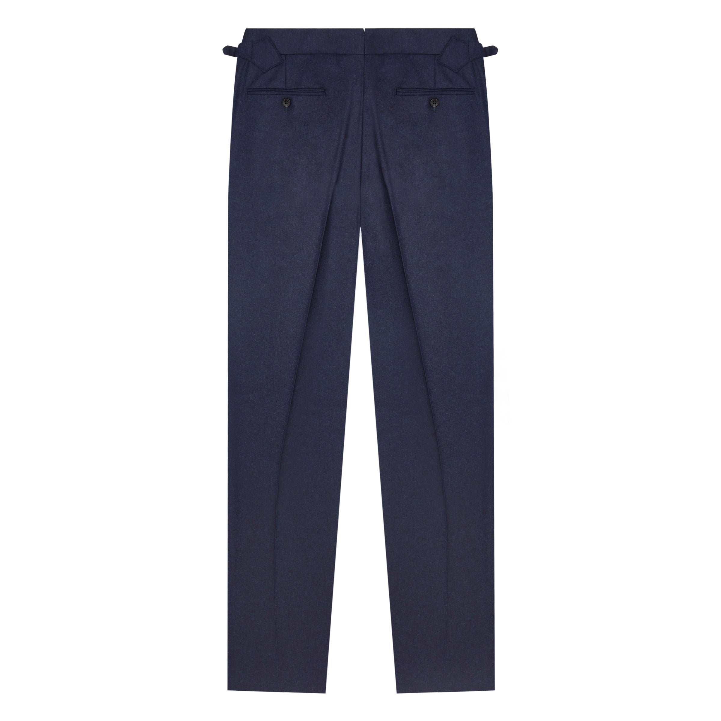 Aleks Navy Wool Flannel Trousers – Kit Blake