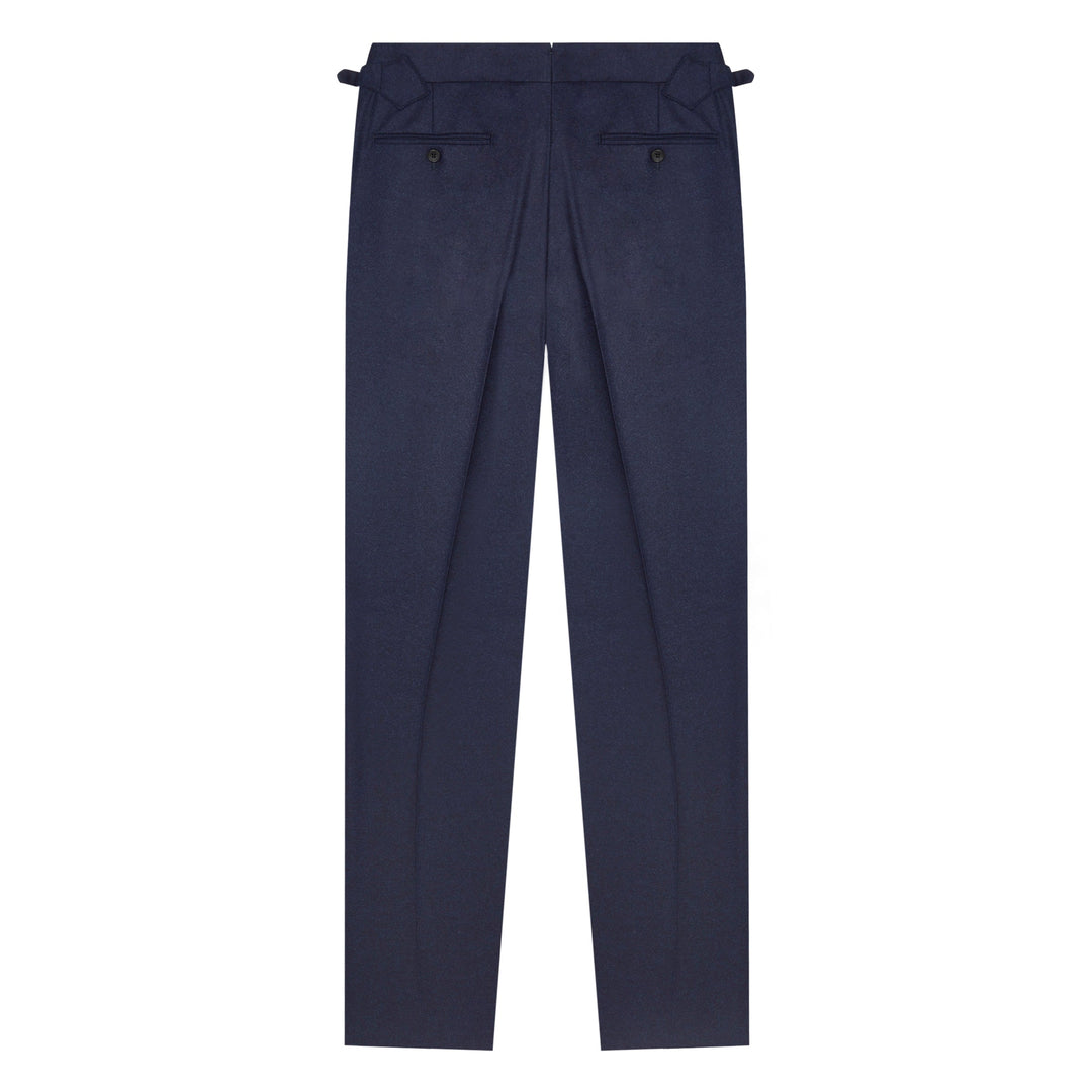 Aleks Navy Wool Flannel Trousers