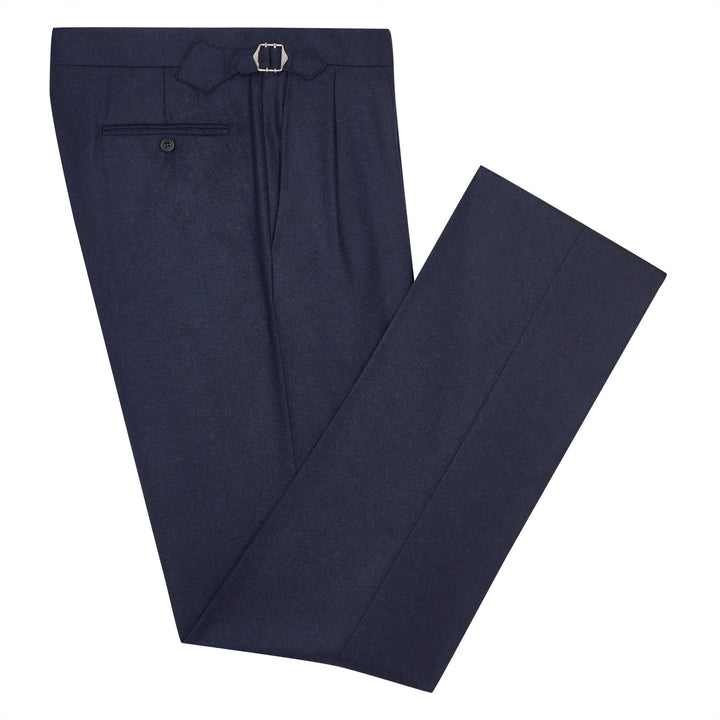 Aleks Navy Wool Flannel Trousers