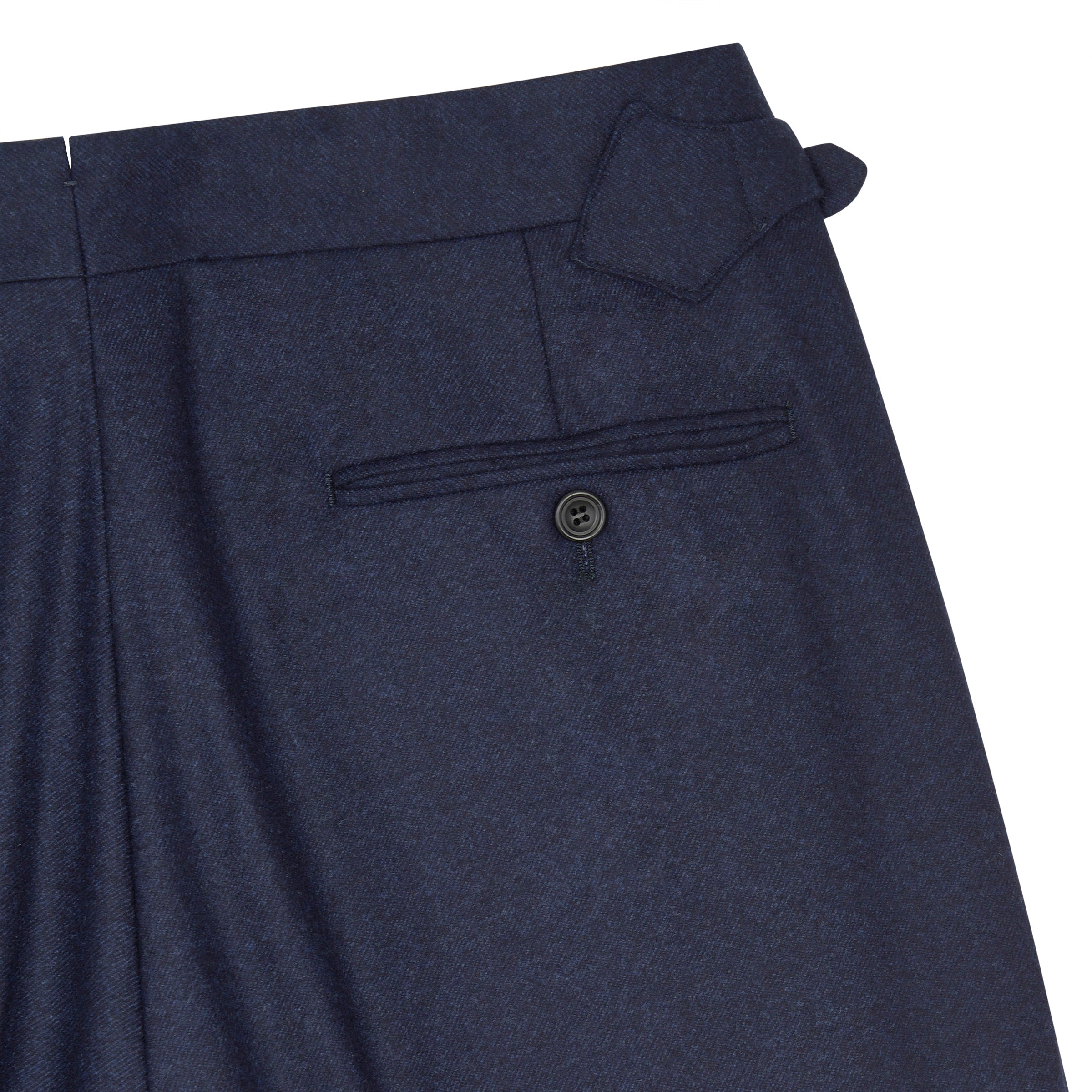 Aleks Navy Wool Flannel Trousers – Kit Blake