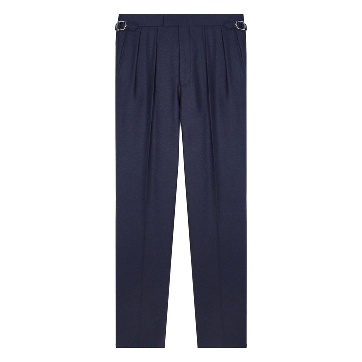 Aleks Navy Wool Flannel Trousers