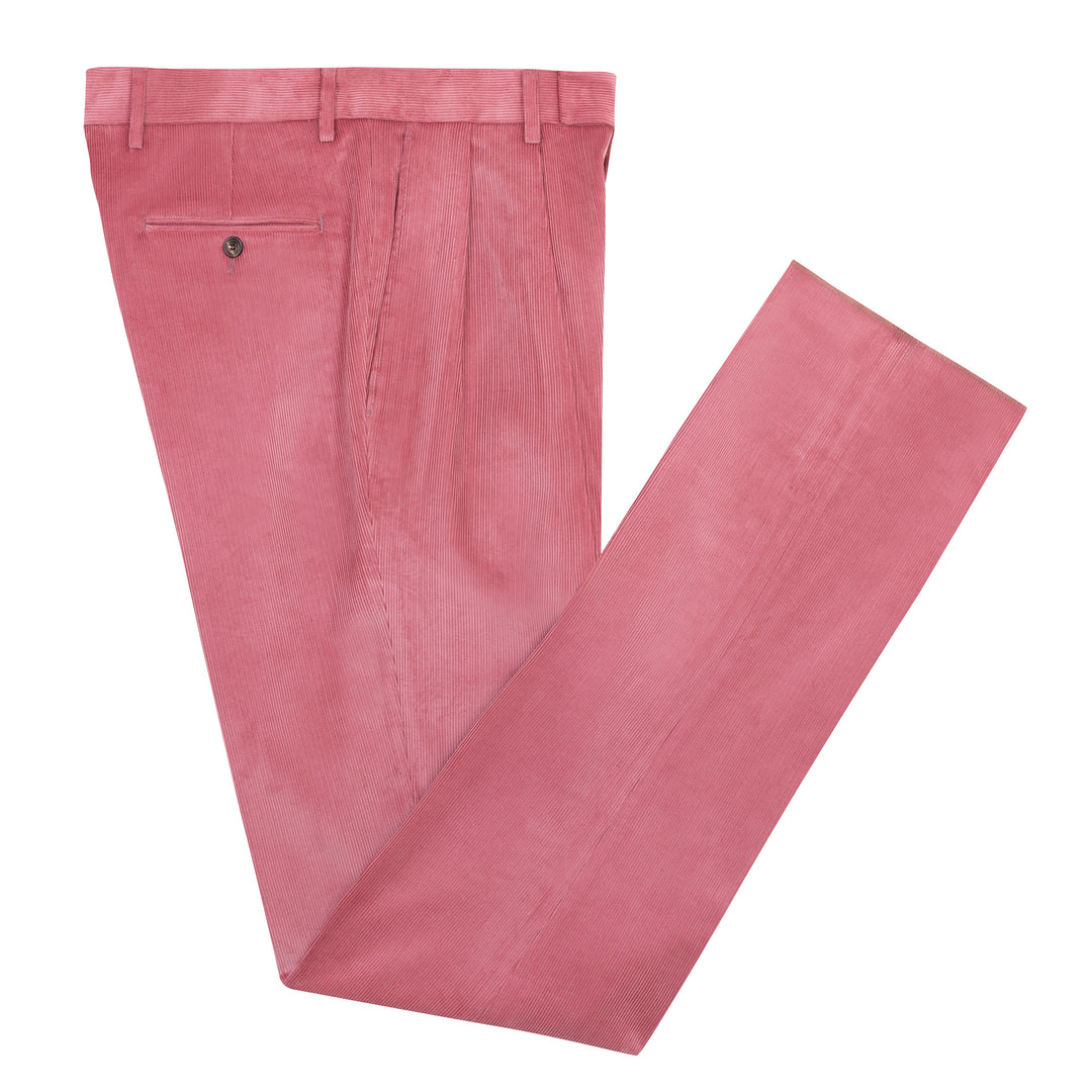 Aleks Soft Red Cotton Corduroy Trousers-Kit Blake