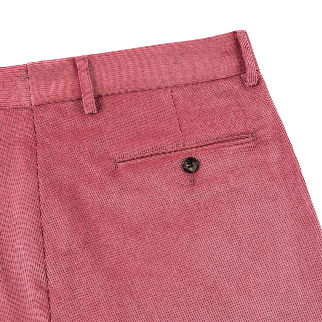 Aleks Soft Red Cotton Corduroy Trousers-Kit Blake