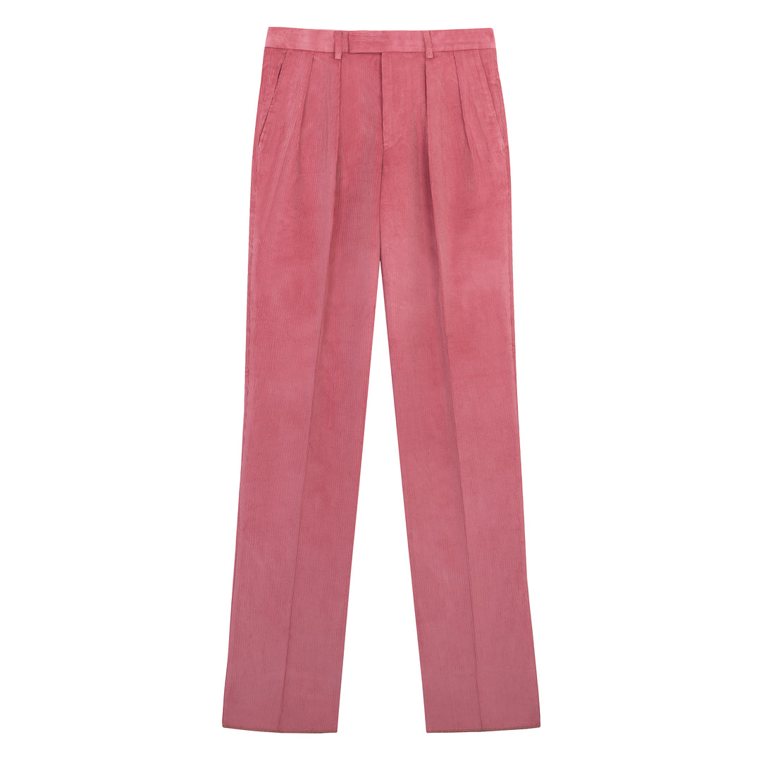 Aleks Soft Red Cotton Corduroy Trousers-Kit Blake