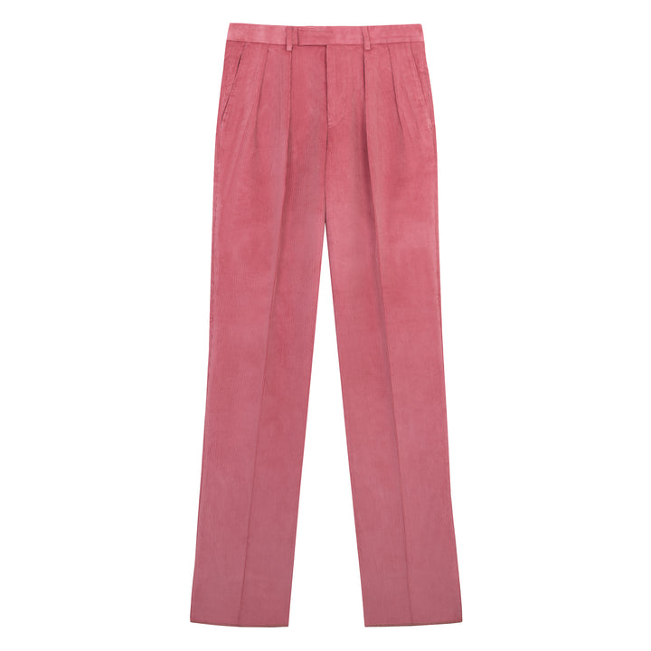 Aleks Soft Red Cotton Corduroy Trousers-Kit Blake