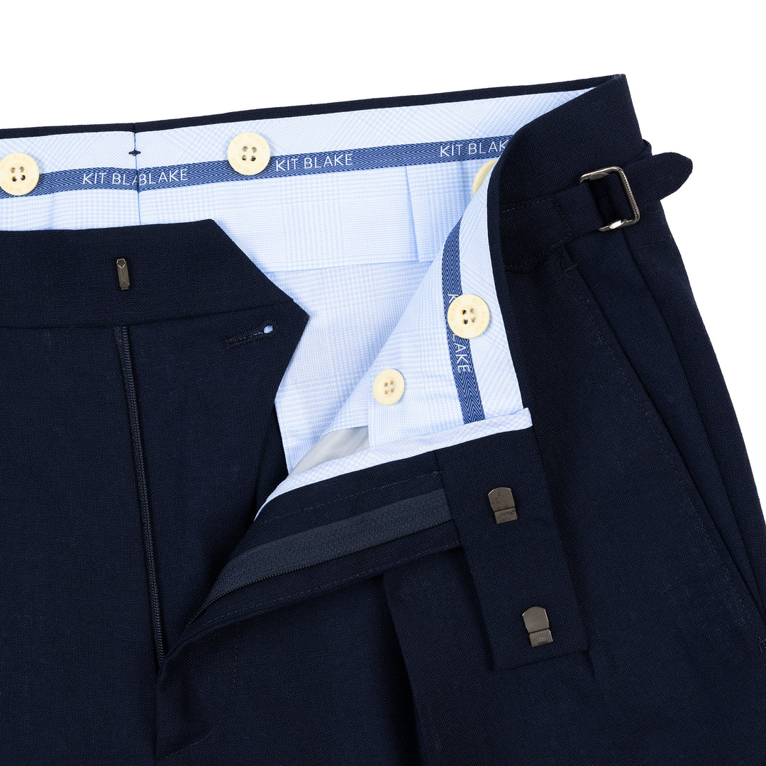 Aleks Navy Fresco Wool Trousers