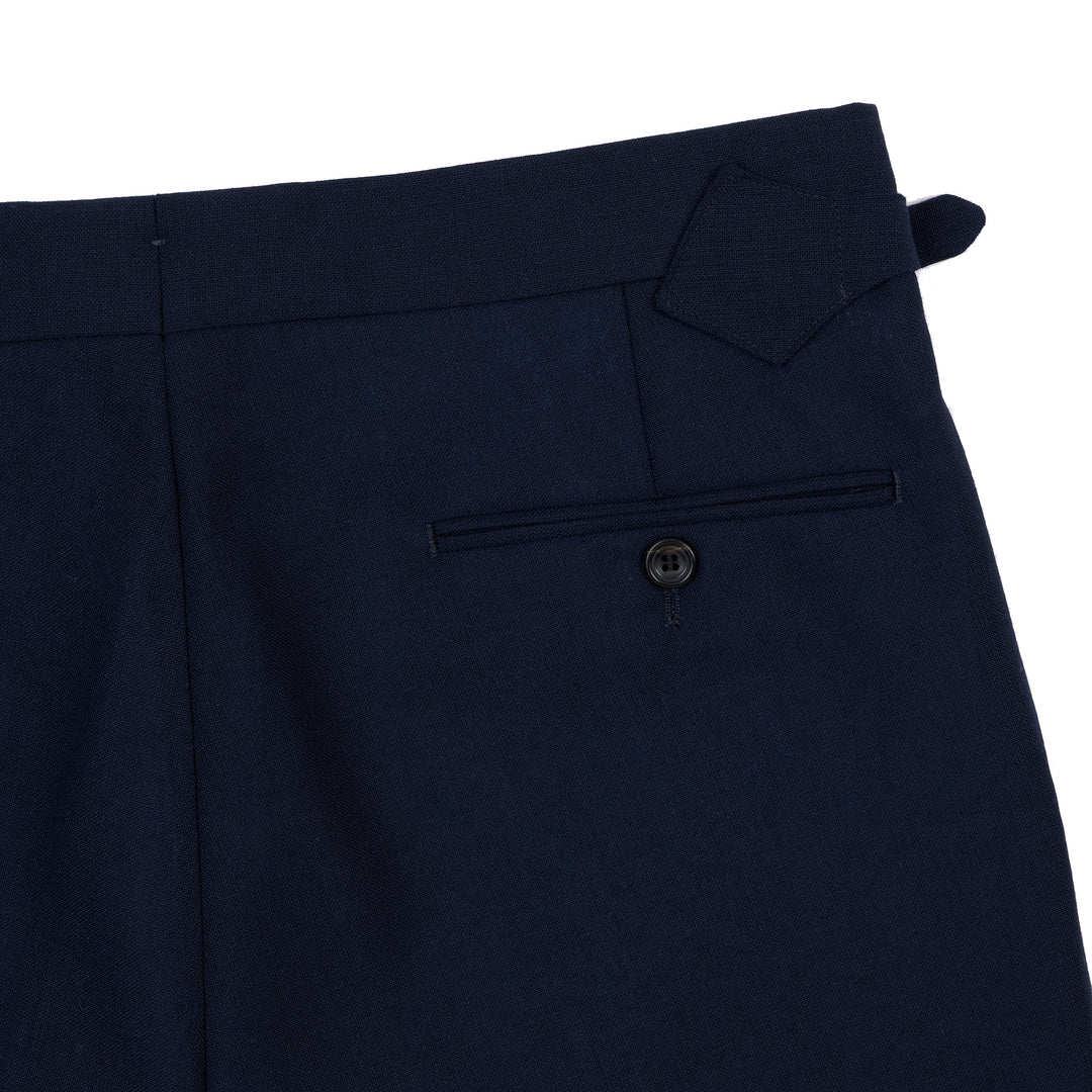 Aleks Navy Fresco Wool Trousers