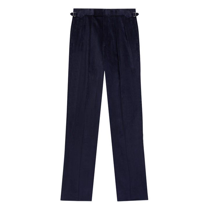 Aleks Navy Cotton Corduroy Trousers