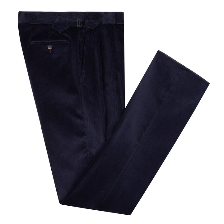 Aleks Navy Cotton Corduroy Trousers
