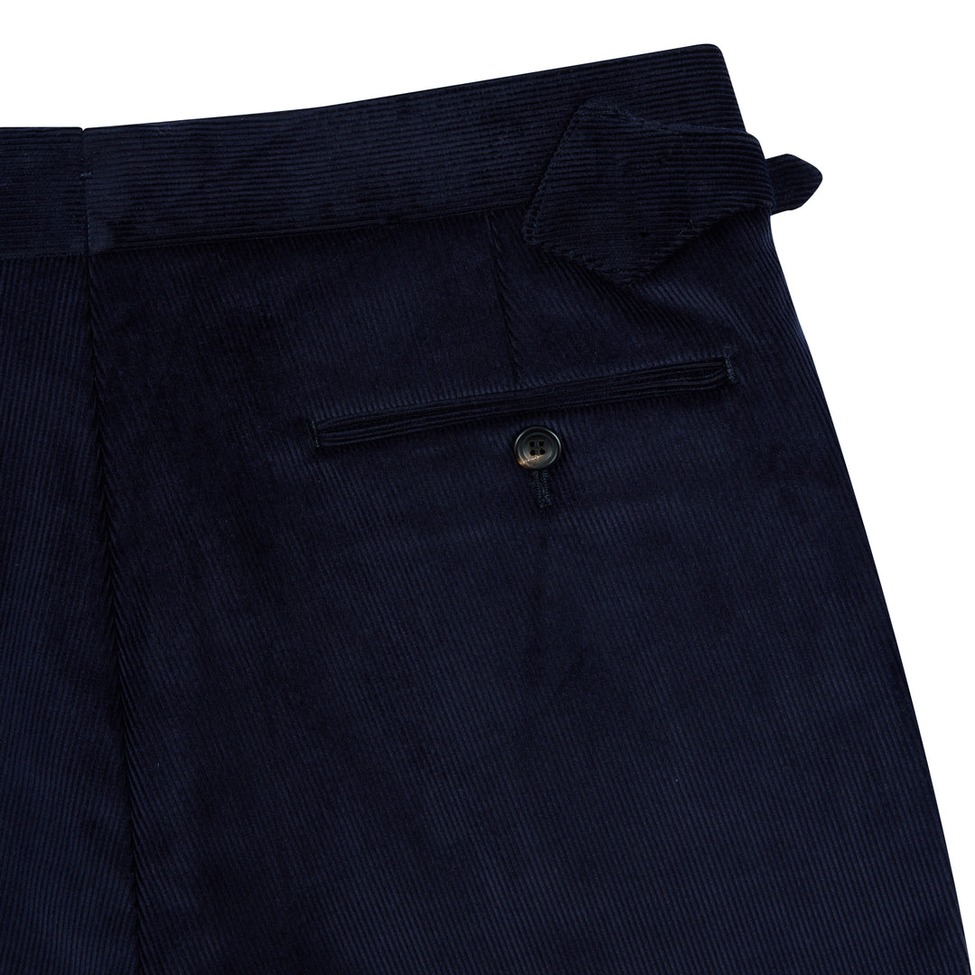 Aleks Navy Cotton Corduroy Trousers