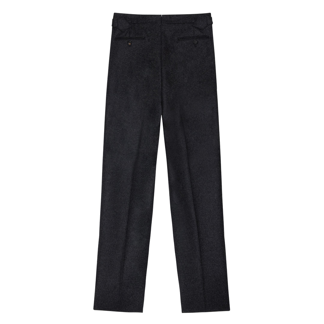 Aleks Heavyweight Charcoal Wool Flannel Trousers