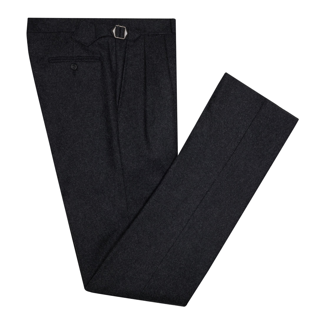 Aleks Heavyweight Charcoal Wool Flannel Trousers